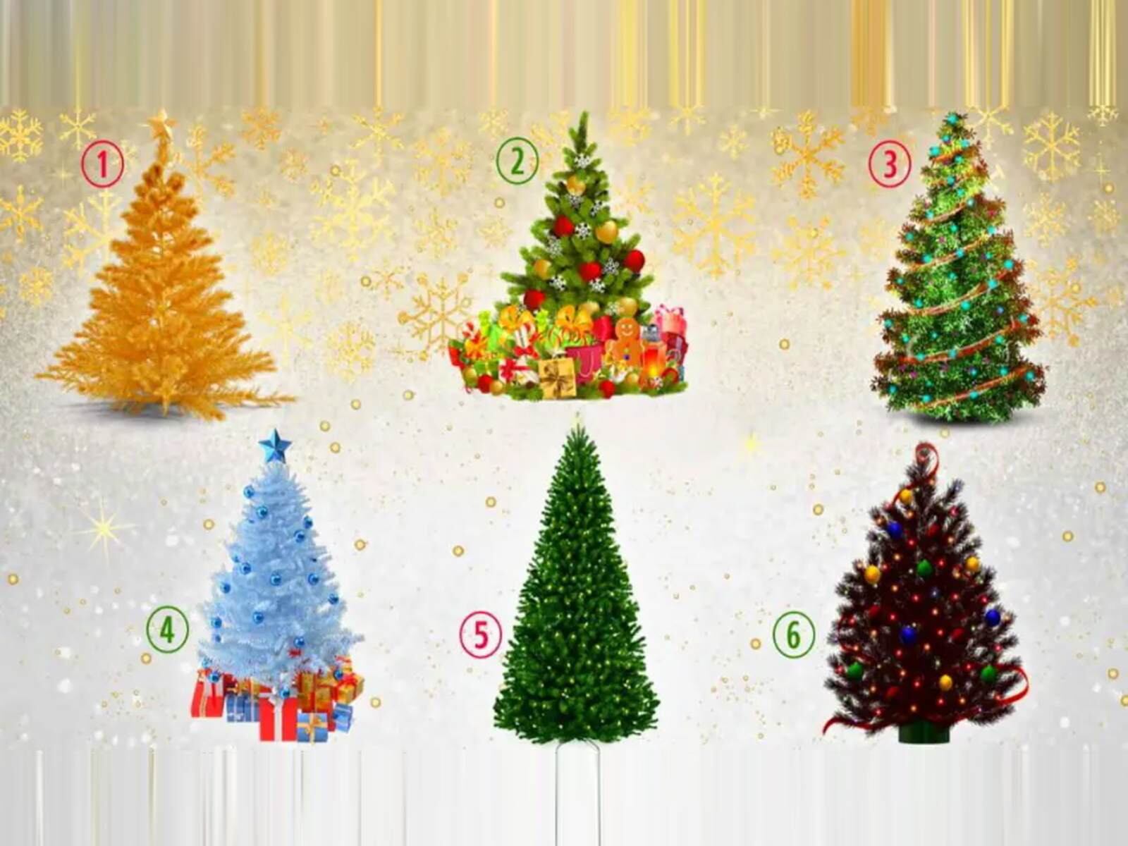 TEST VISUAL | Esta imagen te muestra varios árboles de Navidad. Tienes que elegir uno. (Foto: namastest.net)