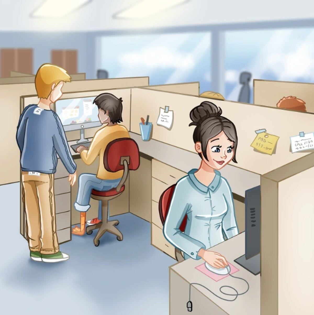 RETO VIRAL | Esta ilustración te permite ver a personas trabajando en una compañía. Nada parece estar mal, pero la verdad es que sí hay errores. (Foto: genial.guru)