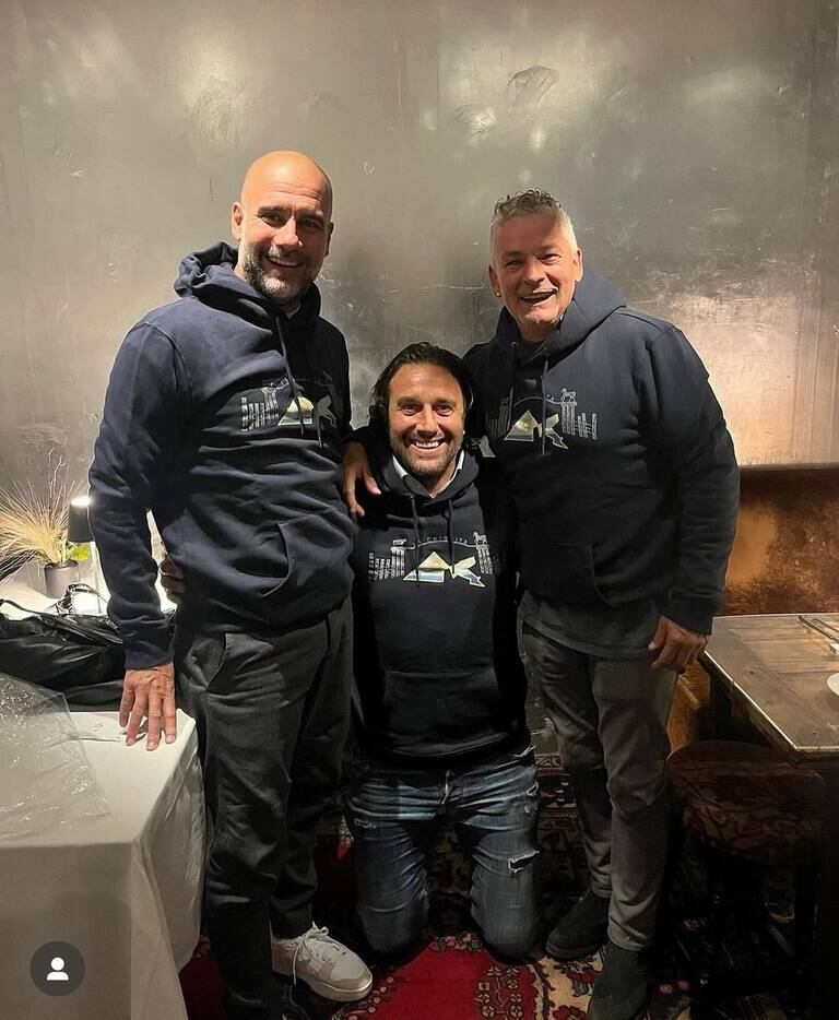 Luca Toni, Pep Guardiola y Roberto Baggio se reunieron. (Foto: Instagram)