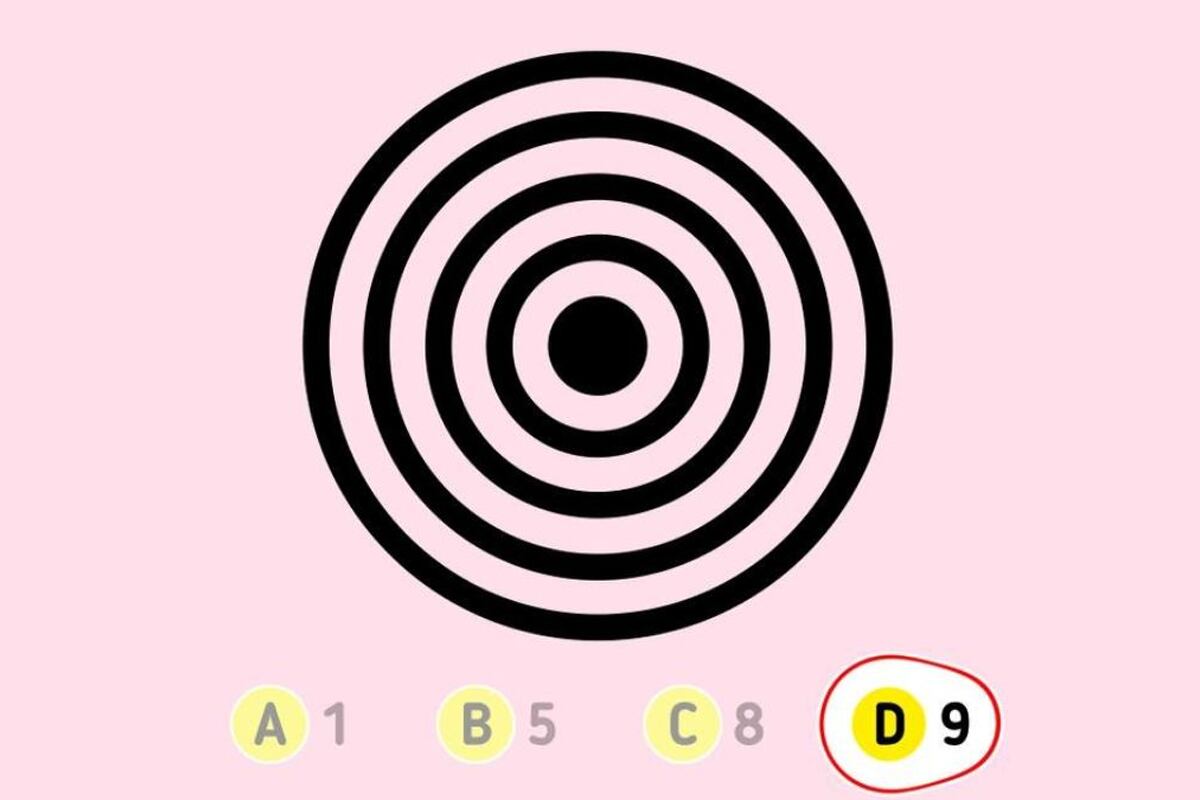 La respuesta del desafío visual es la alternativa 'D': Hay 9 círculos en la imagen. (Foto: Brightside)