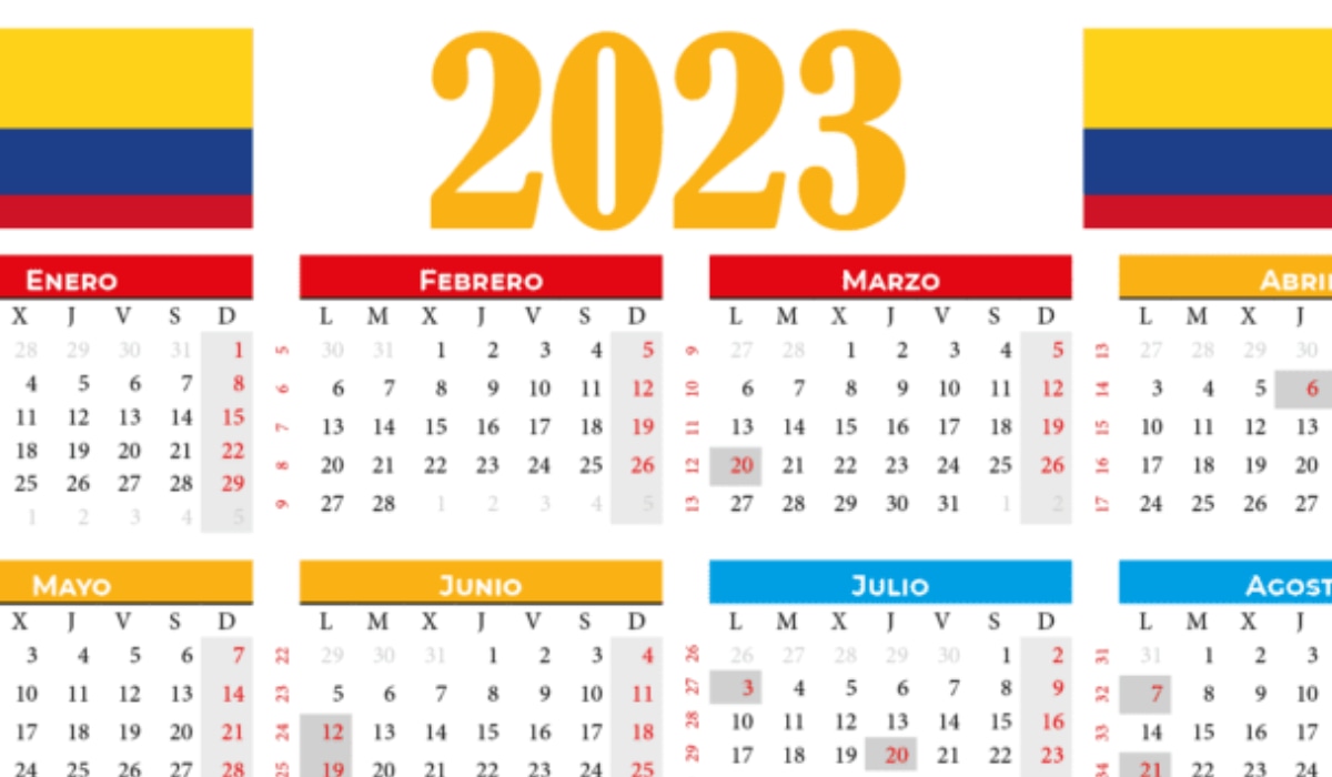 Colombia Calendario 2023, entérate de los feriados, días festivos y no laborables de este año (Diseño: Calendarena).