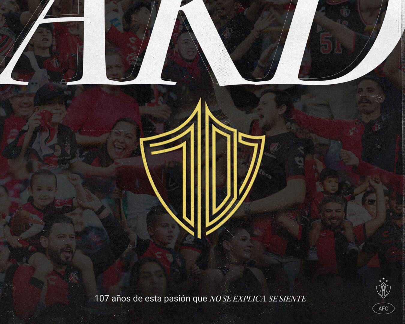 Así celebro sus 107 años en redes sociales el equipo de los rojinegros .