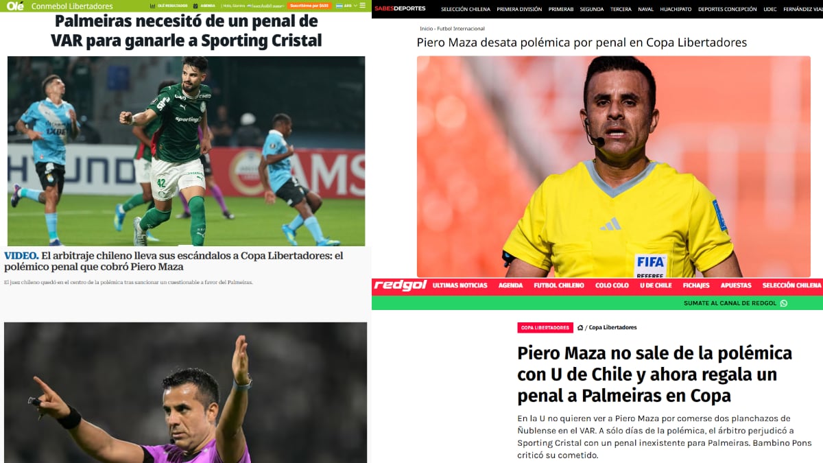 Diversos medios internacionales expusieron la polémica del Sporting Cristal vs Palmeiras. (Foto: Captura Web)