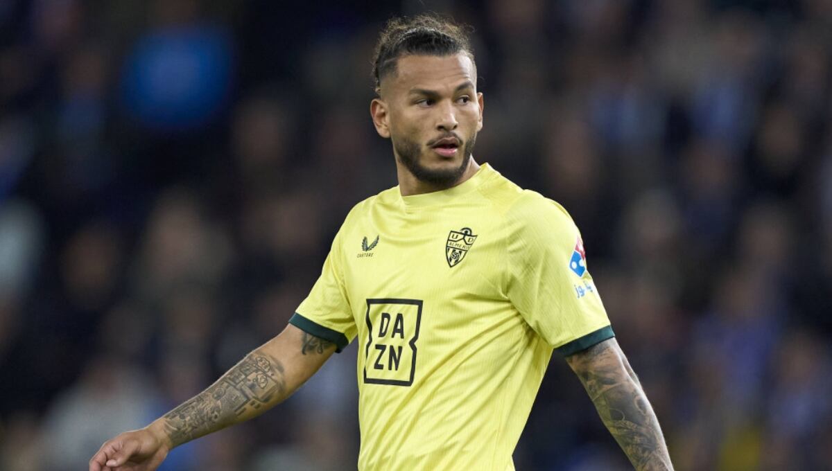 Luis Javier Suárez registra 31 goles con Almería en la temporada 2024-25. (Foto: IMAGO)