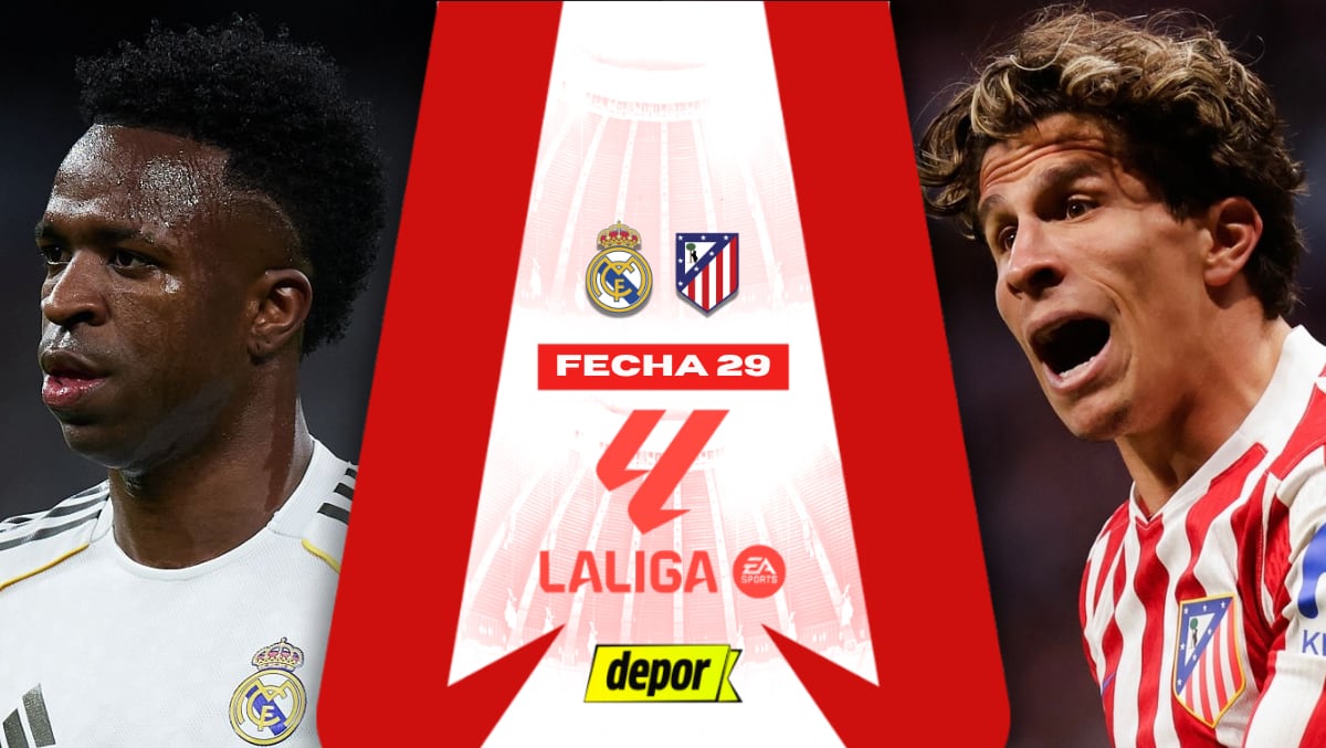 Real Madrid vs. Atlético de Madrid se enfrentan por la fecha 29 de LaLiga 2025-26. (Diseño: Depor)