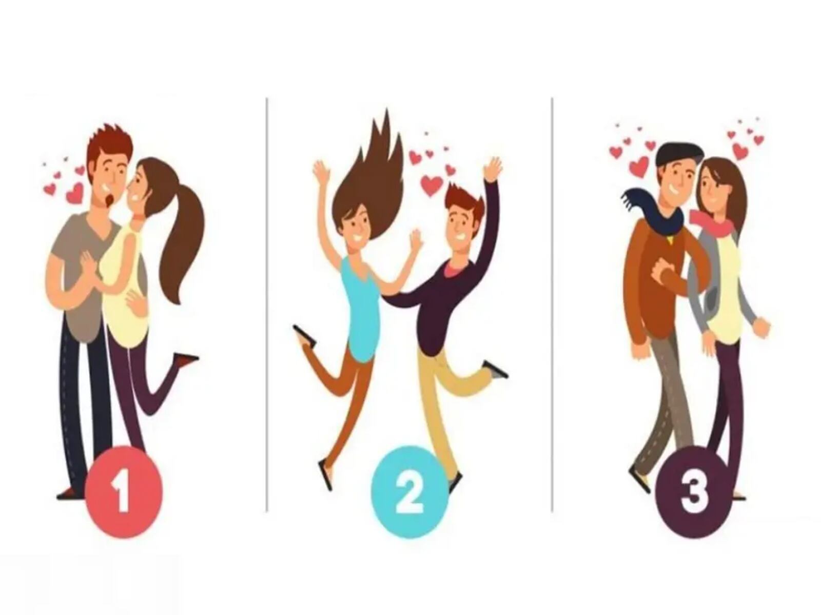 TEST VISUAL | Esta imagen te muestra tres parejas. Escoge una. (Foto: namastest.net)