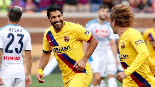 ¡Dupla mortal! Barcelona goleó 4-0 a Napoli con brillante actuación de Griezmann y Suárez