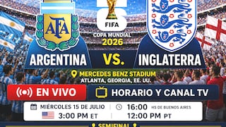 ¿En qué canal transmiten Argentina vs. Inglaterra por semifinal del Mundial 2026?