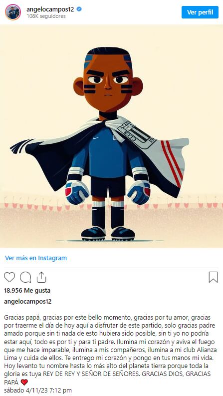 Ángelo Campos y su mensaje a un día de la final contra Universitario. (Foto: Instagram)