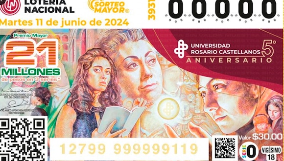 Resultados Sorteo Mayor, martes 11 de junio. (Foto: Lotería Nacional)