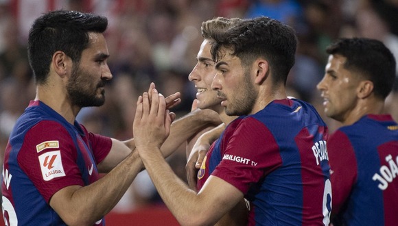 En el último partido de Xavi en el banquillo: Barcelona ganó 2-1 al Sevilla por LaLiga. (AFP)