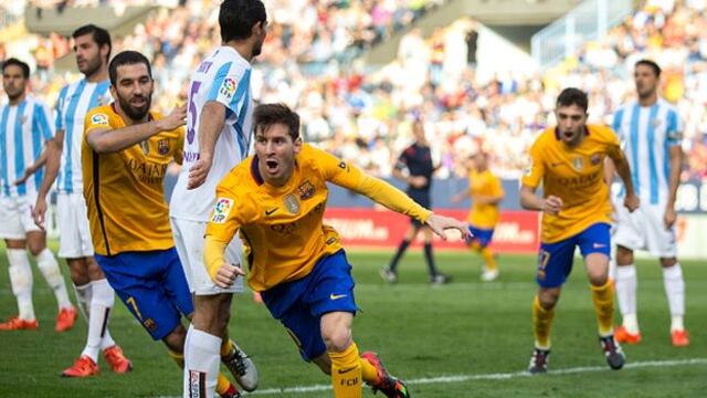 Barcelona ganó 2-1 a Málaga y es líder absoluto de la Liga BBVA