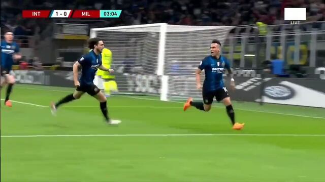 Derechazo letal: Lautaro Martínez anotó el 1-0 de Inter vs. Milán por Copa Italia [VIDEO]