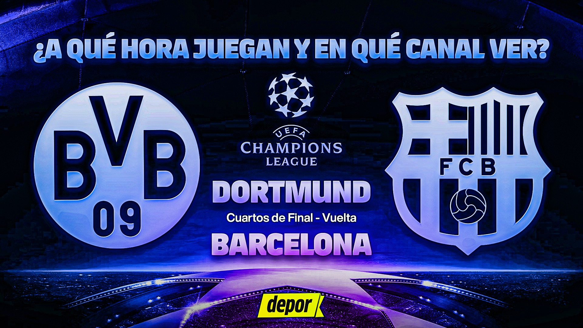 Barcelona visita a Borussia Dortmund por los cuartos de final de la Champions League. (Diseño: Christian Marlow)