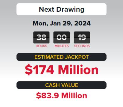El jackpot del lunes 29 de enero asciende hasta los 174 millones de dólares (Foto: Powerball)