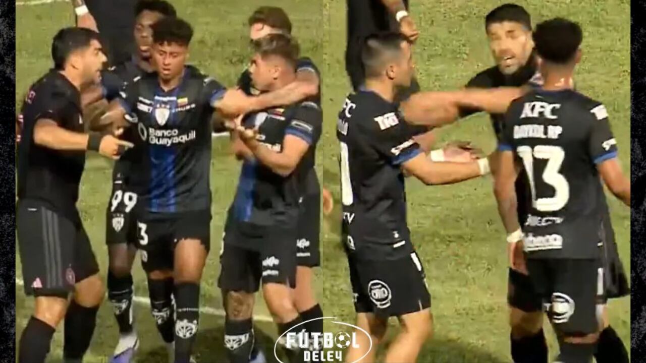 Luis Suárez protagonizó tenso momento junto a Jordy Alcívar en el Inter Miami vs. IDV. (Foto: Captura)