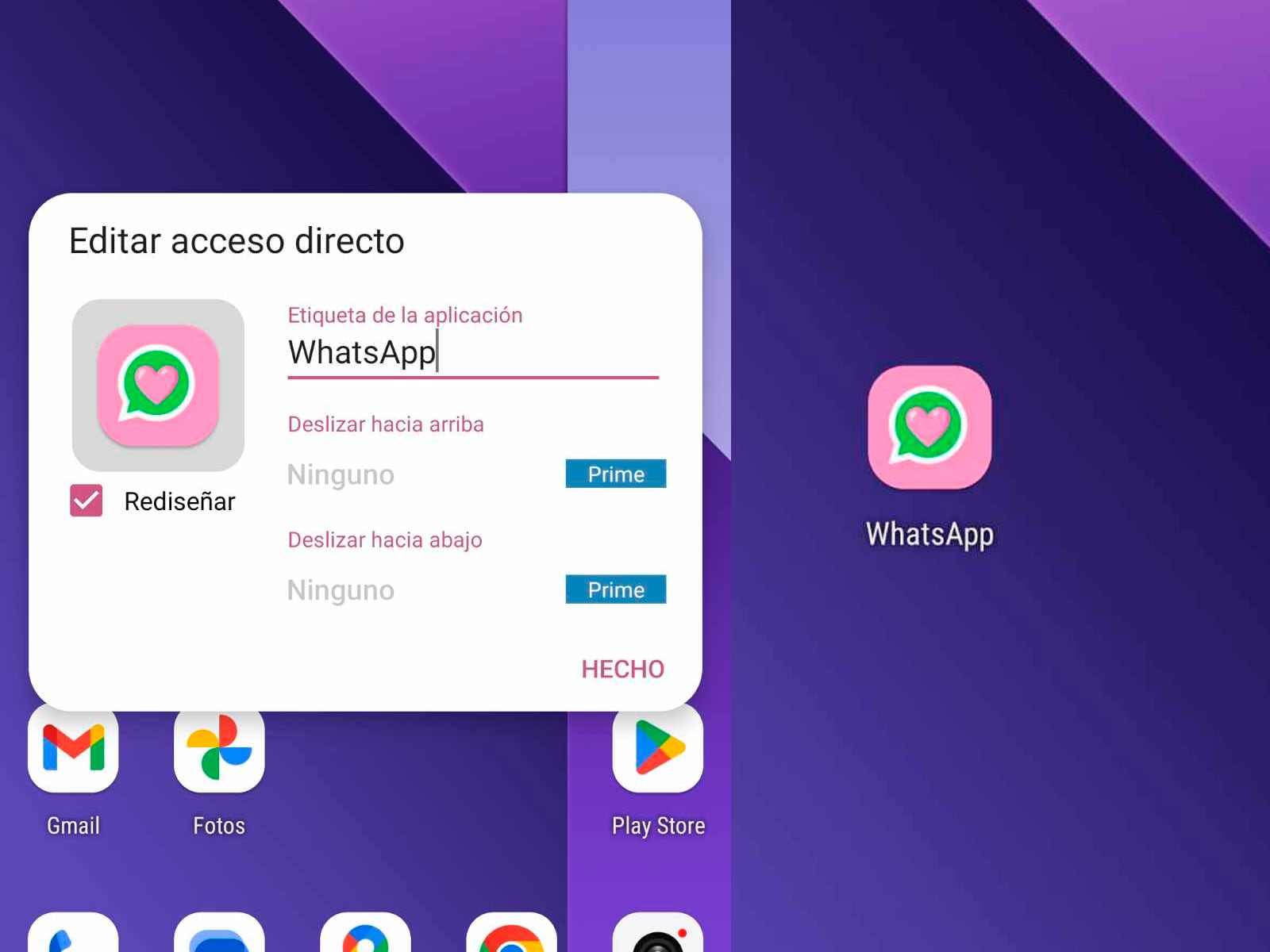 WHATSAPP | De esta manera quedará el "modo corazón rosado" en WhatsApp luego de aplicar todos los pasos. (Foto: MAG - Rommel Yupanqui)