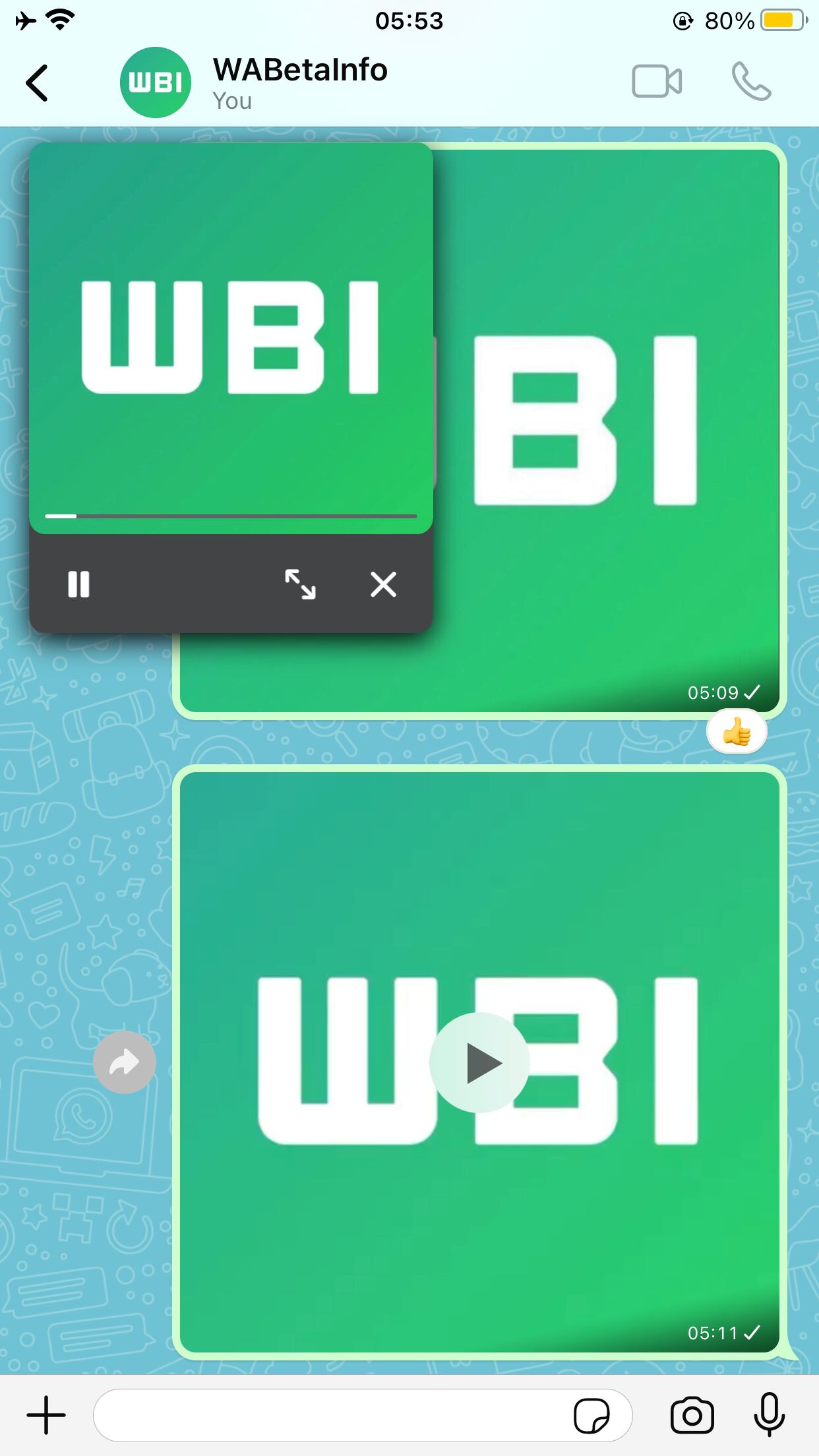 Vista previa de la opción imagen en imagen. (Foto: WabetaInfo)