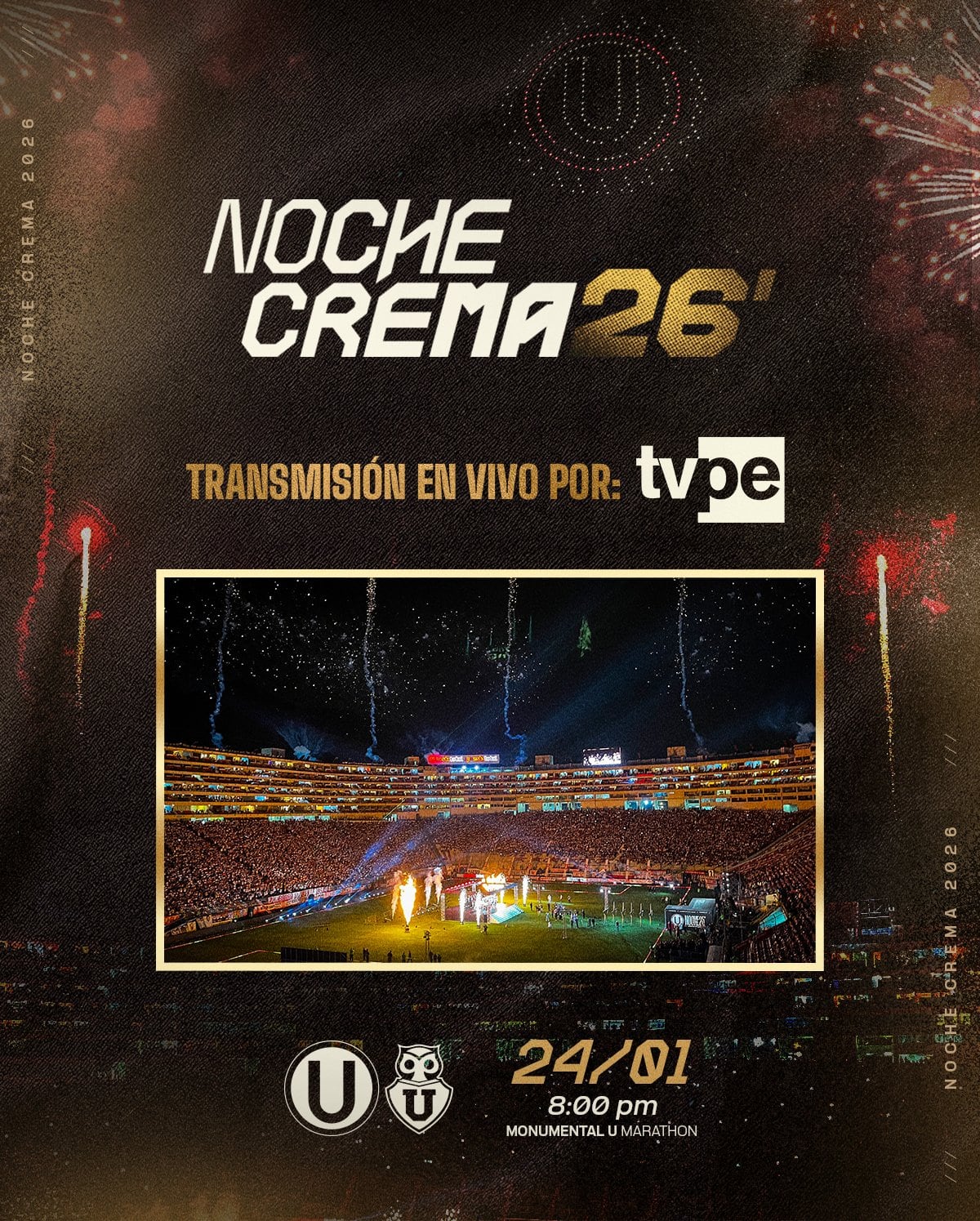 Noche Crema 2026 será transmitida por TV Perú. (Foto: Universitario)