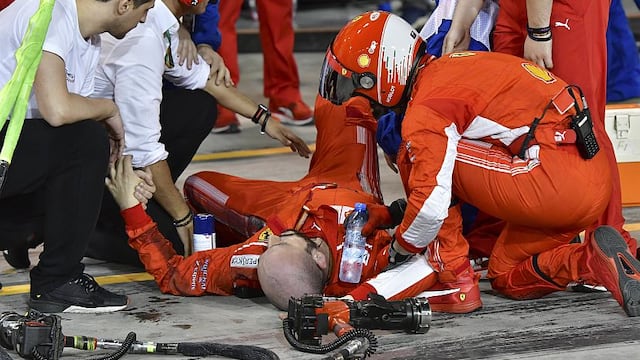 Accidente en Bahréin: Raikkonen atropelló a su mecánico y tuvo que abandonar la carrera [VIDEO]