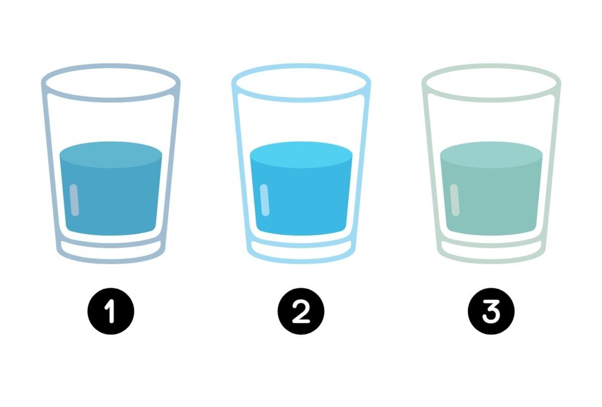 Escoge uno de los vasos con agua en esta imagen para conocer tu nivel de madurez (Foto: Depor).