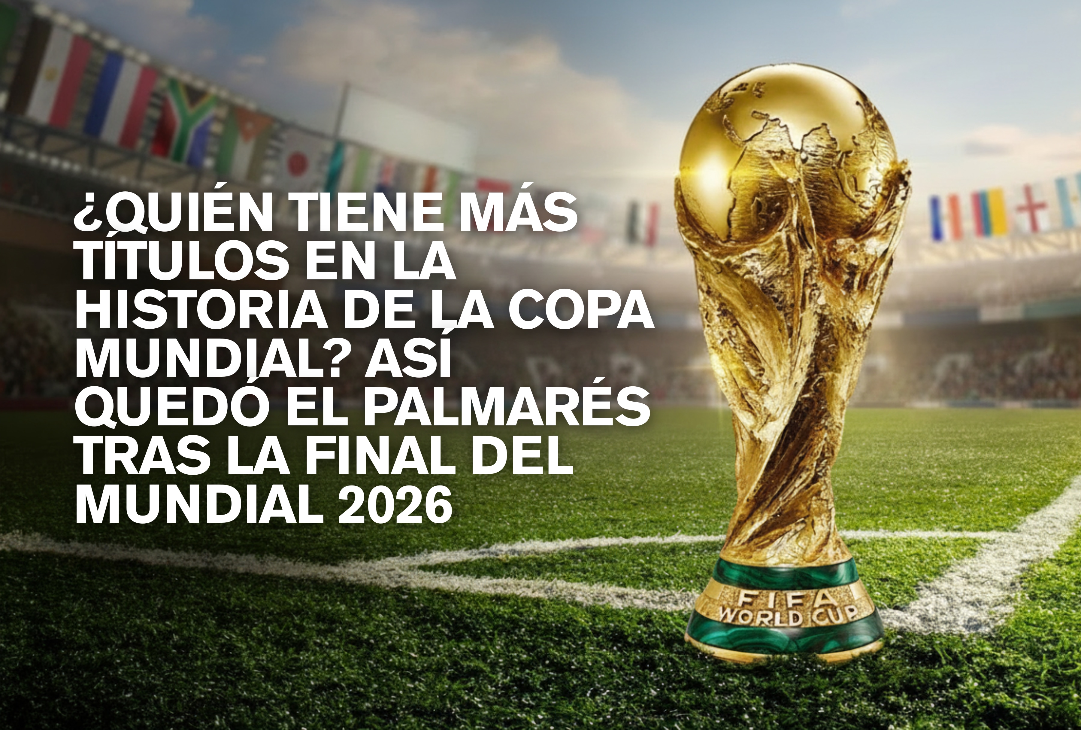 Celebración del nuevo campeón en la cancha tras el pitazo final. Así se actualiza la tabla de títulos históricos y el palmarés mundialista con el resultado de la Copa del Mundo 2026. | Crédito: fifa.com / Composición Depor