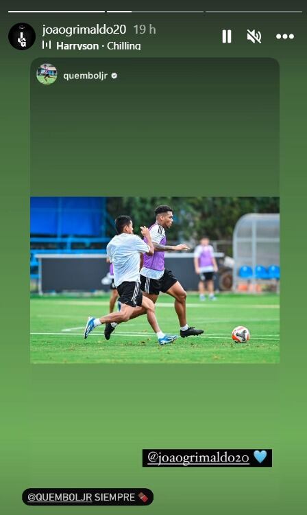 Quembol Guadalupe subió una foto con Joao Grimaldo. (Captura: Instagram)