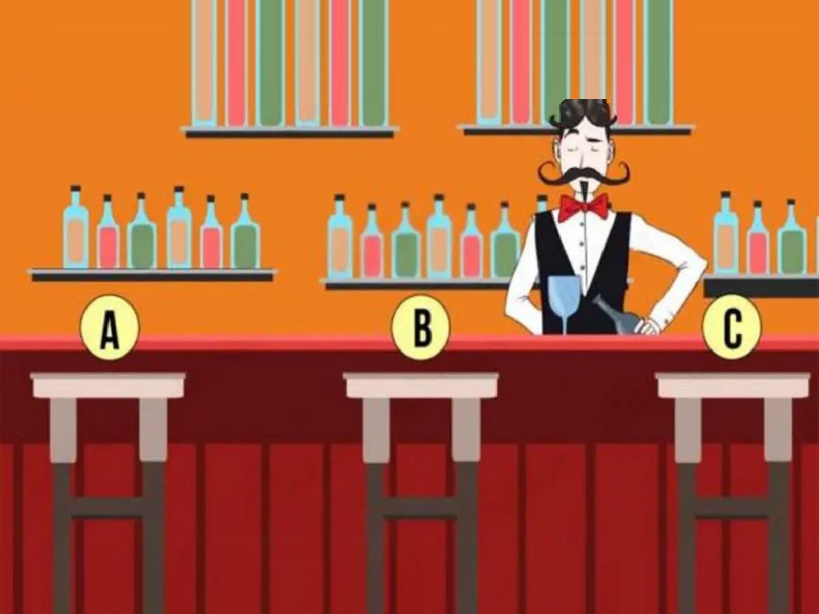 TEST VISUAL | Esta imagen te muestra el interior de un bar. Indica en qué taburete de ahí te sentarías. (Foto: namastest.net)