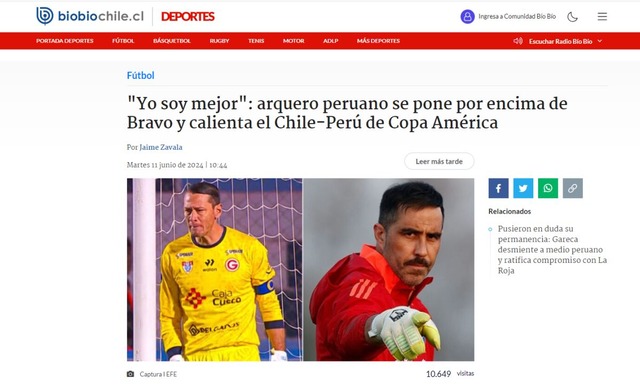 Las reacciones de la prensa chilena sobre las declaraciones de Diego Penny.