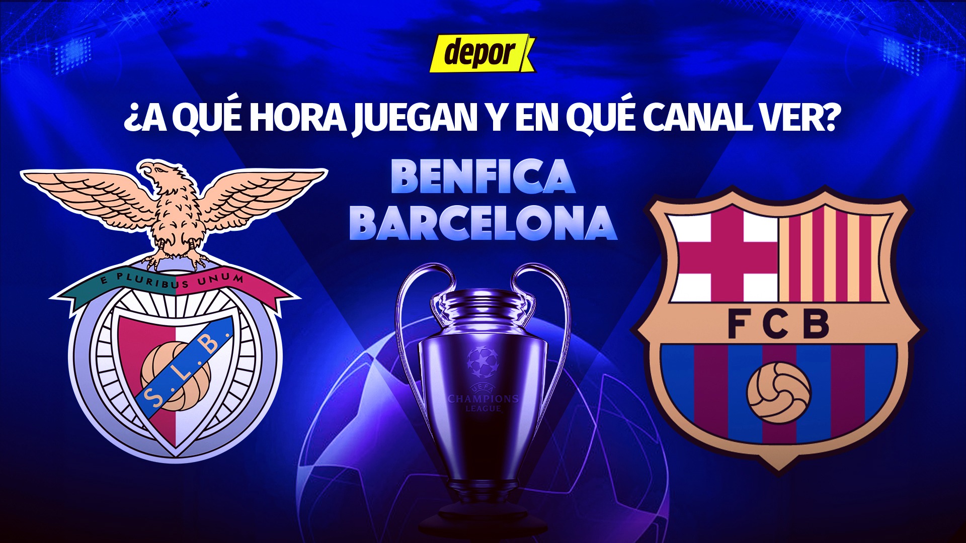 Barcelona y Benfica se enfrentan por la ida de los octavos de final de la Champions League. (Diseño: Depor)