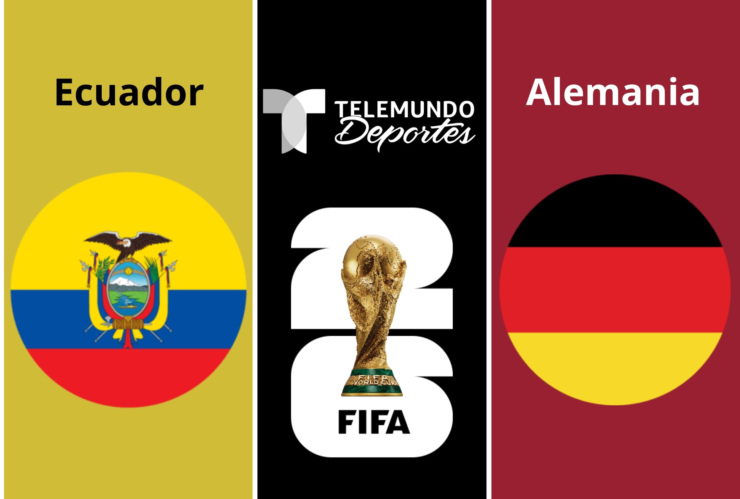 Telemundo Deportes transmite por TV y Streaming Online el partido entre Ecuador vs. Alemania por la fecha 3 del Grupo E de la Copa Mundial 2026 en el MetLife Stadium. (Foto: Composición Depor)
