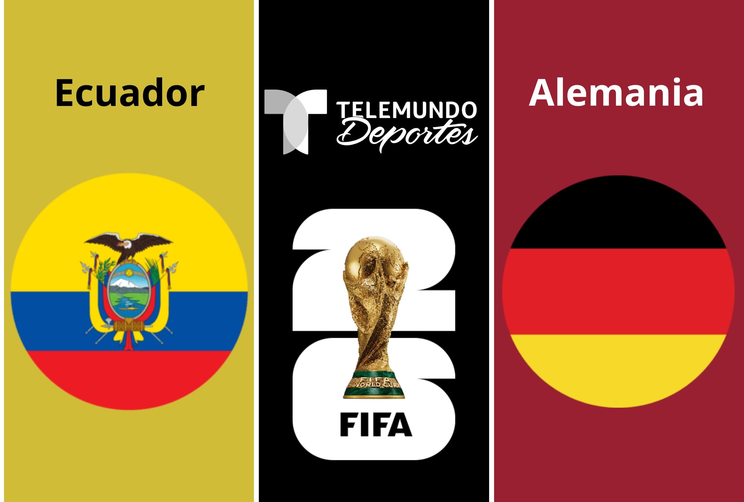 Telemundo Deportes transmite por TV y Streaming Online el partido entre Ecuador vs. Alemania por la fecha 3 del Grupo E de la Copa Mundial 2026 en el MetLife Stadium. (Foto: Composición Depor)