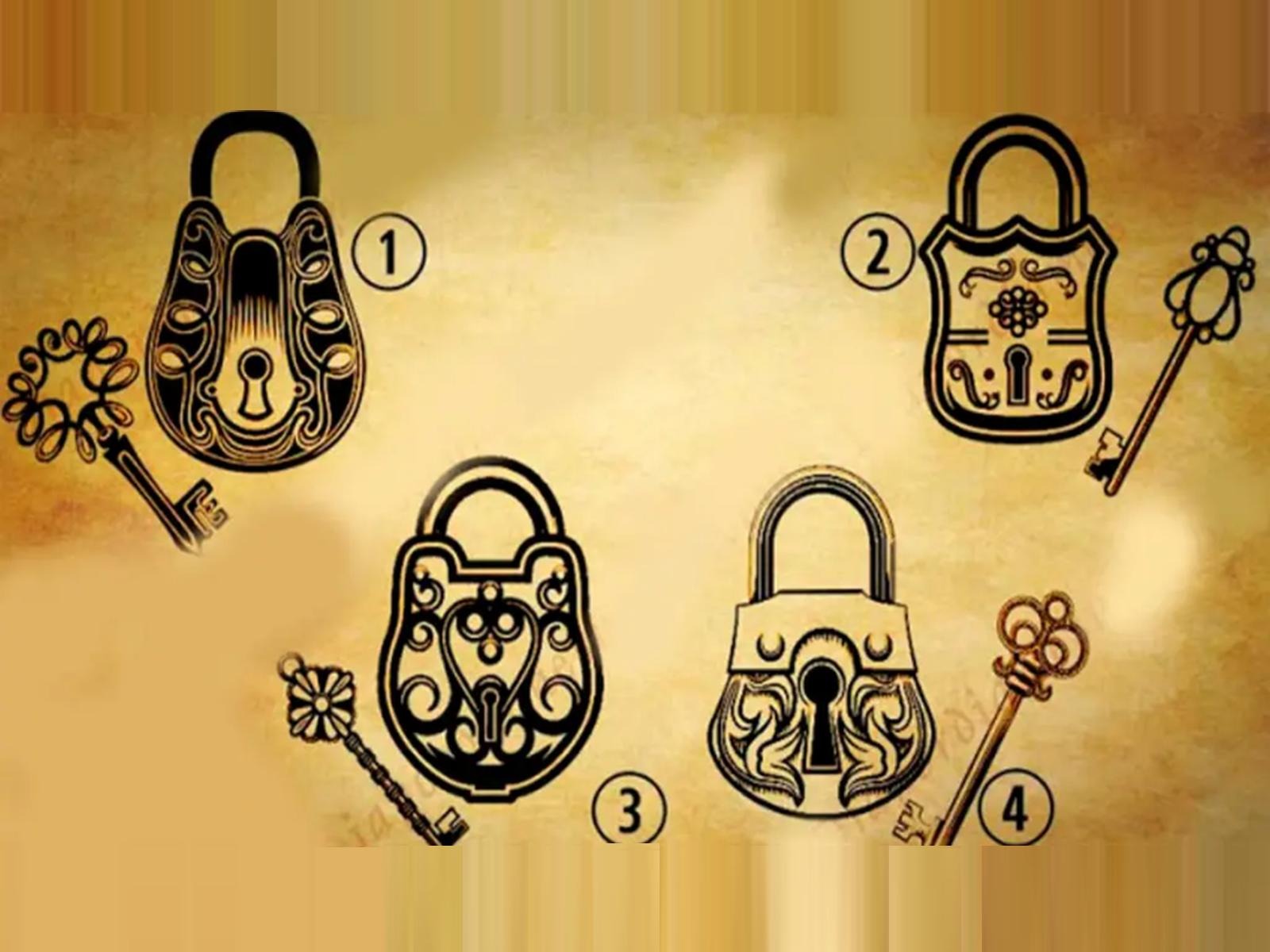 TEST VISUAL | Esta imagen te muestra cuatro candados. Cada uno tiene su respectiva llave. (Foto: namastest.net)