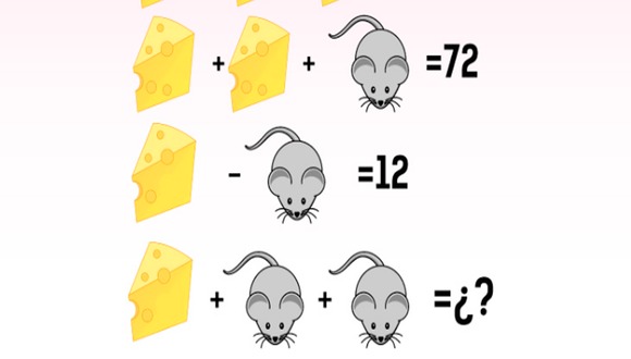 RETO MATEMÁTICO | Calcula el valor del queso y el ratón para que eventualmente cantes victoria. | Foto: genial.guru