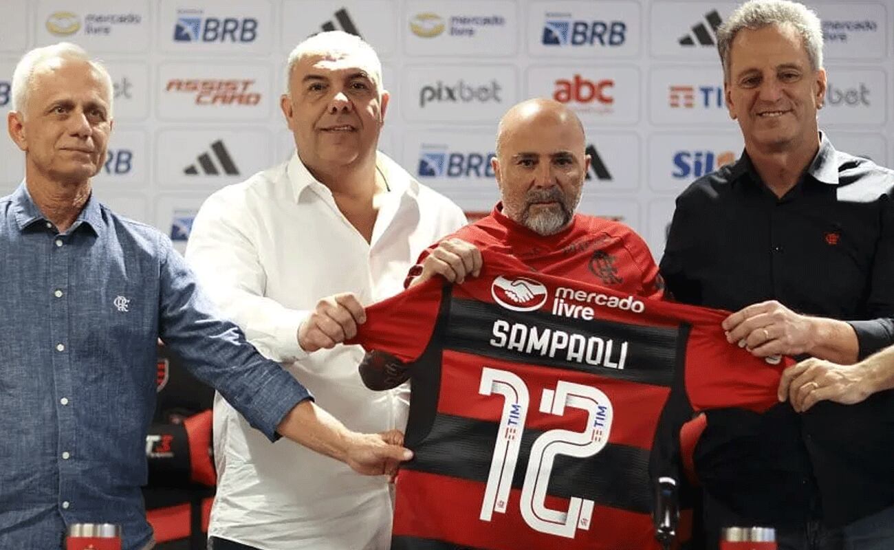 Jorge Sampaoli espera que todo se solucione entre Pedro y su PF. (Foto: Flamengo)
