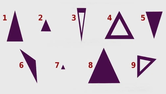 TEST VISUAL | En esta imagen hay varios triángulos. Debes seleccionar uno. (Foto: namastest.net)