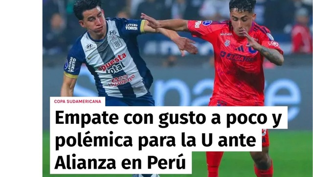 La reacción de la prensa chilena tras el empate entre Alianza Lima y la U. de Chile en Matute. (Imagen: Captura)