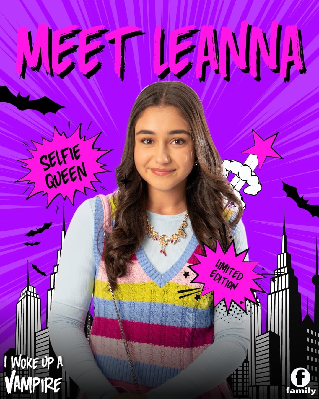 Ana Araujo como Leanna en la serie “Me desperté vampira” (Foto: The Family Channel)