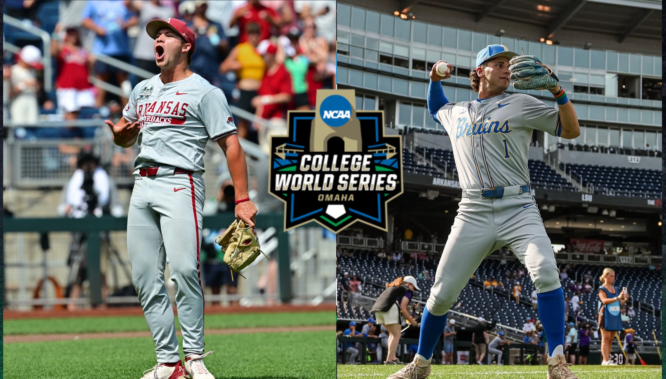 Watch the Arkansas vs. UCLA game live from Charles Schwab Field in Omaha, Nebraska. (Photo: Facebook Arkansas / UCLA)
