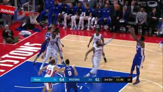 ¡Con clase! La sutil canasta de Joel Embiid en el Detroit Pistons vs Philadelphia 76ers [VIDEO]