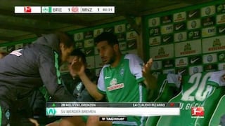 Claudio Pizarro mostró su molestia al ser cambiado en Werder Bremen (VIDEO)