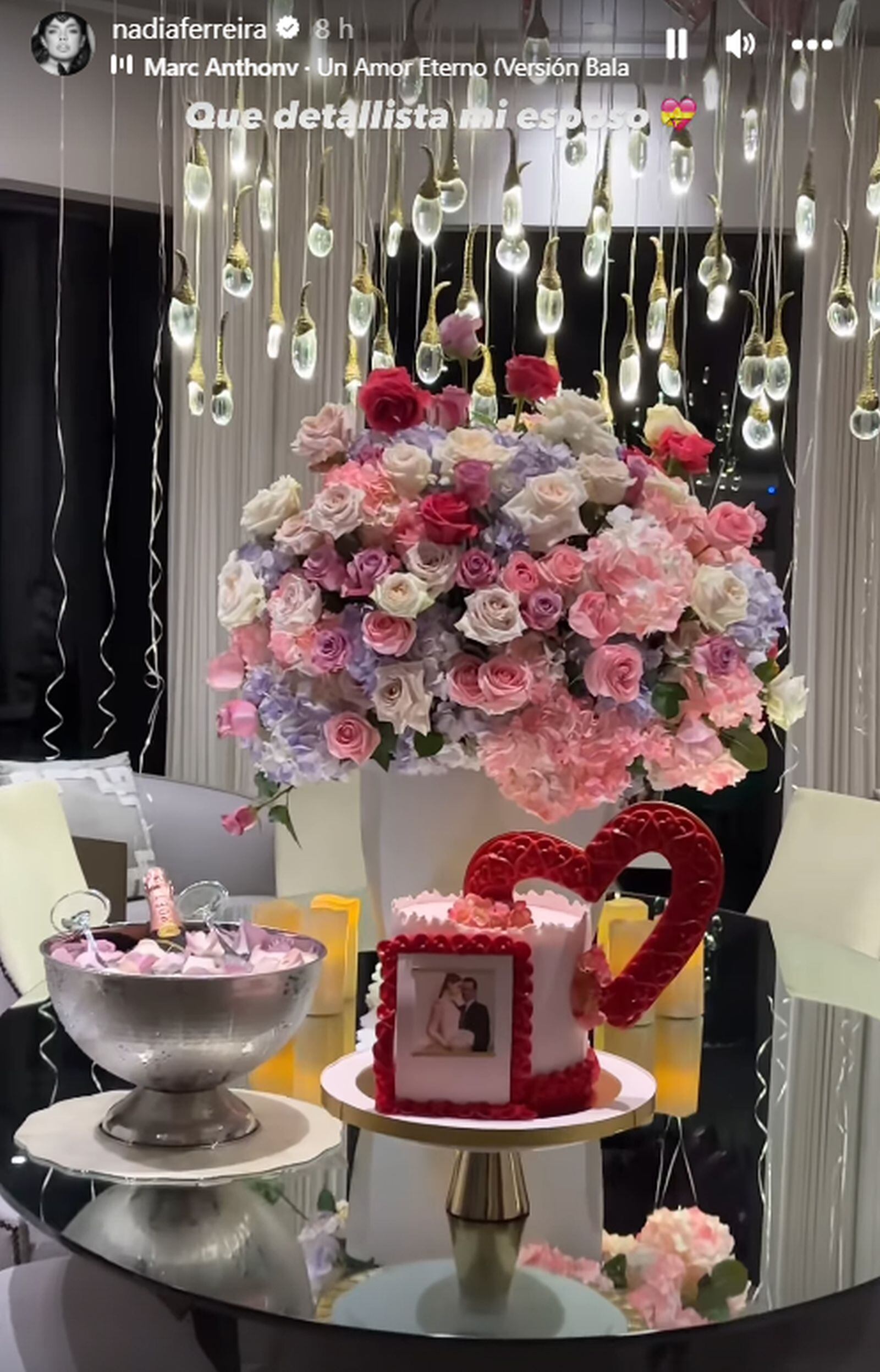 Nadia Ferreyra y Marc Anthony celebran su primer aniversario de bodas (Foto: Nadia Ferreyra y Marc Anthony /Instagram)