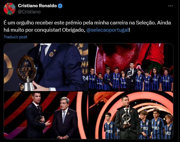 Cristiano recibió reconocimiento en Portugal.