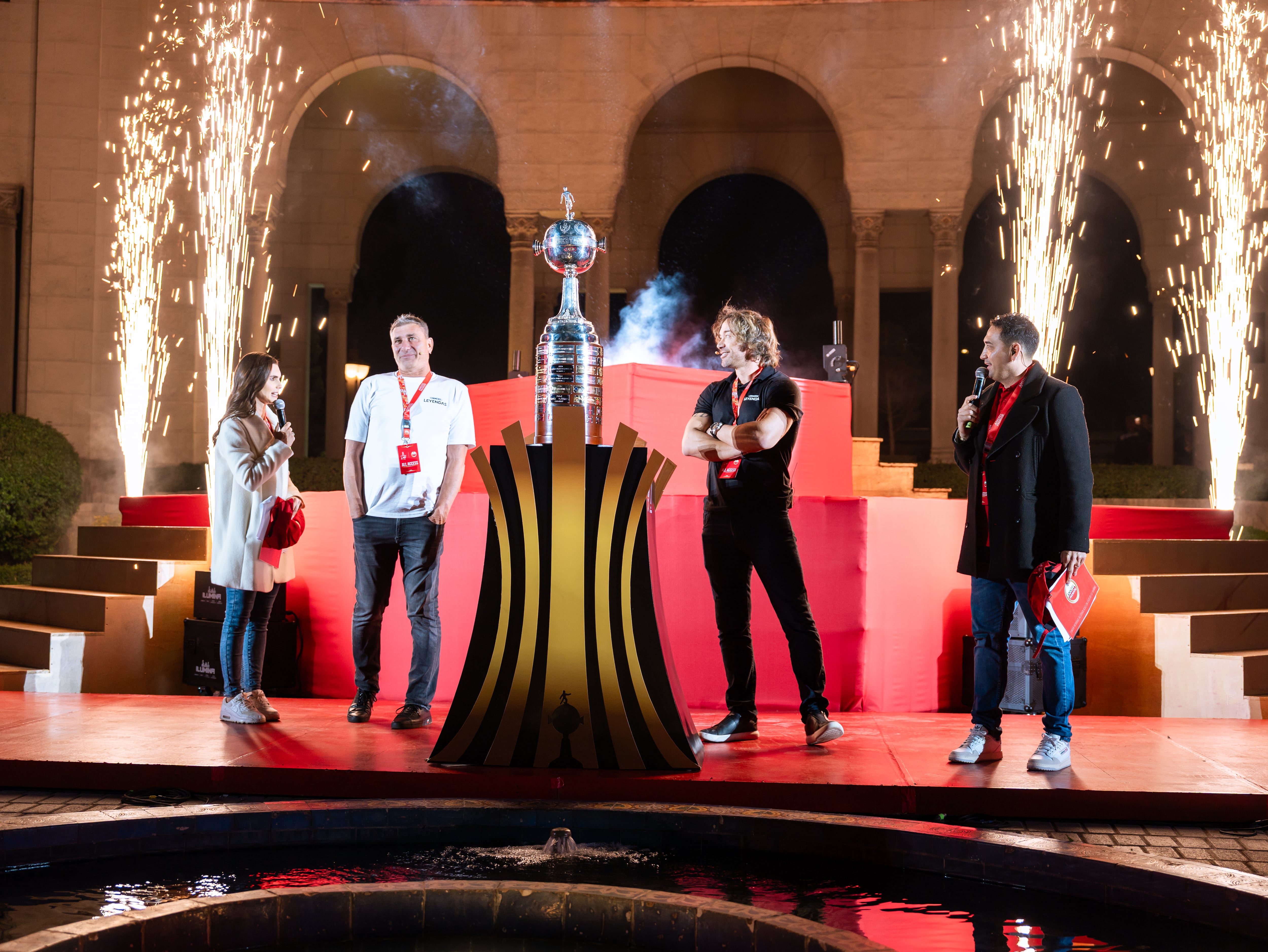 Lugano y Abbondanzieri presentaron la Copa Libertadores | FOTO: AMSTEL