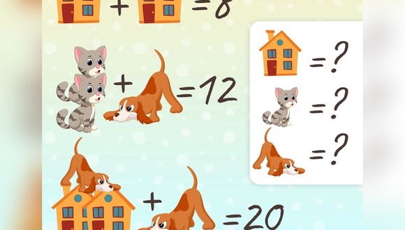 RETO MATEMÁTICO | ¿Puedes encontrar el valor del gato, el perro y la casa en 15 segundos? | Bright Side