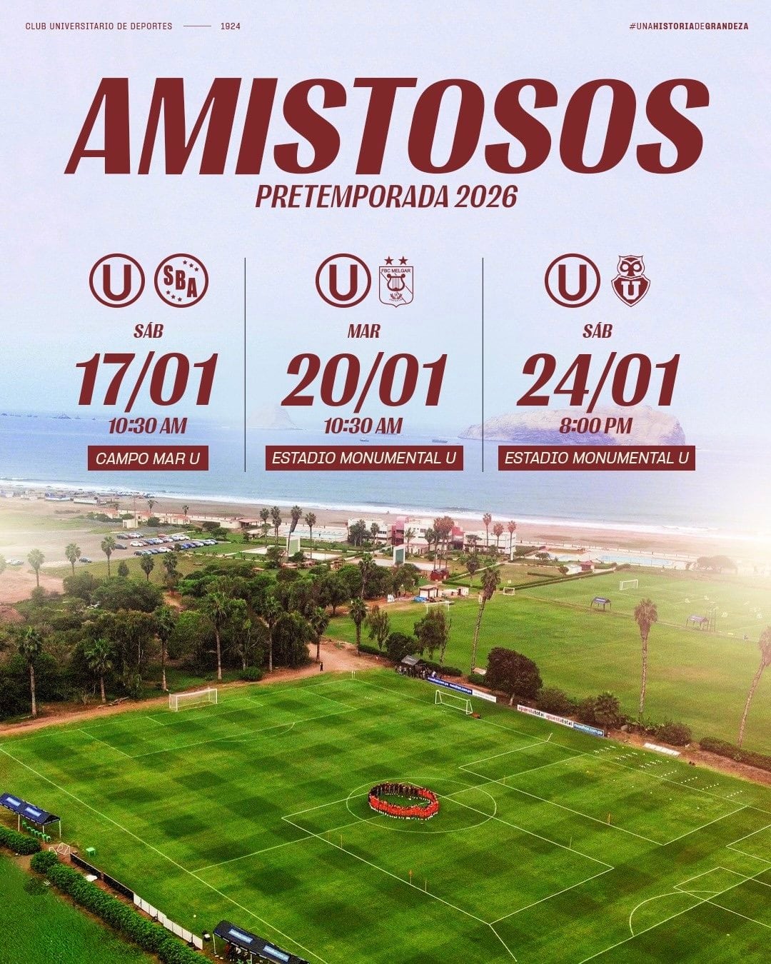 Universitario anunció los amistosos que jugará como parte de su pretemporada. (Foto: @Universitario)