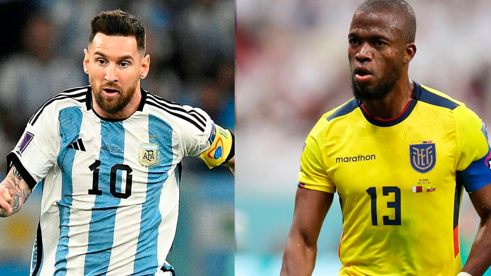 Lionel Messi y Enner Valencia, piezas claves de las alineaciones en sus selecciones en el Argentina vs. Ecuador. (Foto: AFP)