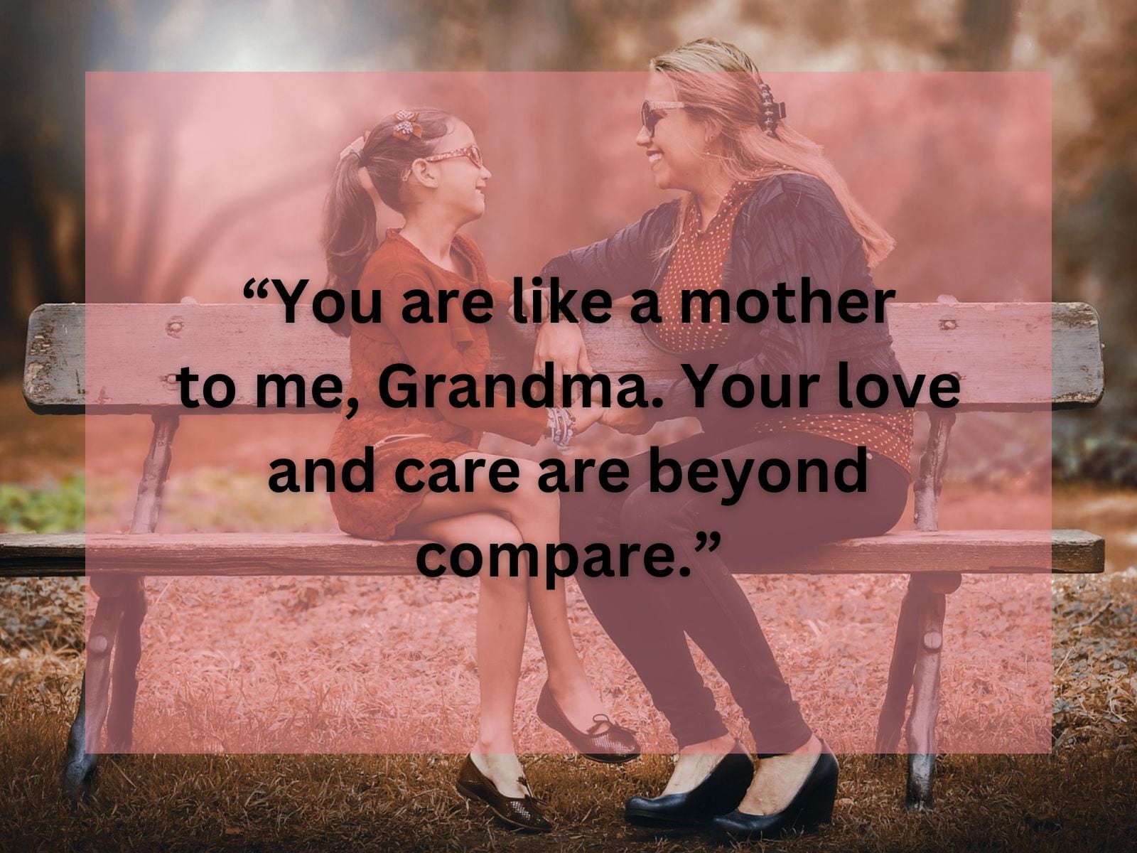 "You are like a mother to me, Grandma. Your love and care are beyond compare." | Imagen de Edward en Pixabay / Depor Composition