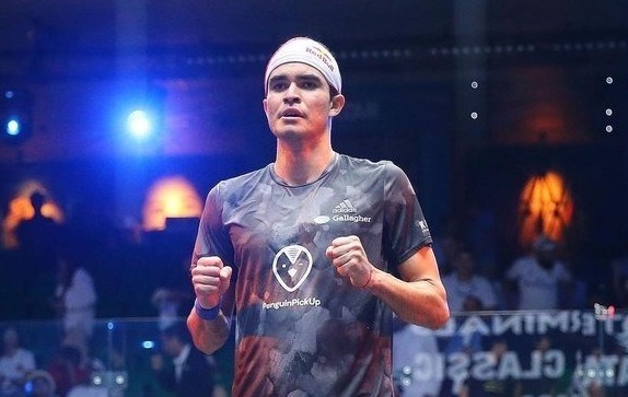 Diego Elías quiere sumar un nuevo título en el QTerminals Qatar Classic Men’s QF. (Foto: PSA World Tour)