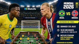 Caracol TV transmitió el partido Brasil 1-2 Noruega por el Mundial 2026